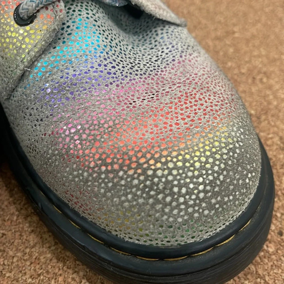 Dr Martens Pascal Y Combat Boots Rainbow Metallic Leather Womens Size 5 - Picture 6 of 16